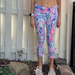 Lilly Pulitzer Luxletic Cropped Weekender Cabana Cocktail Leggings Size Small